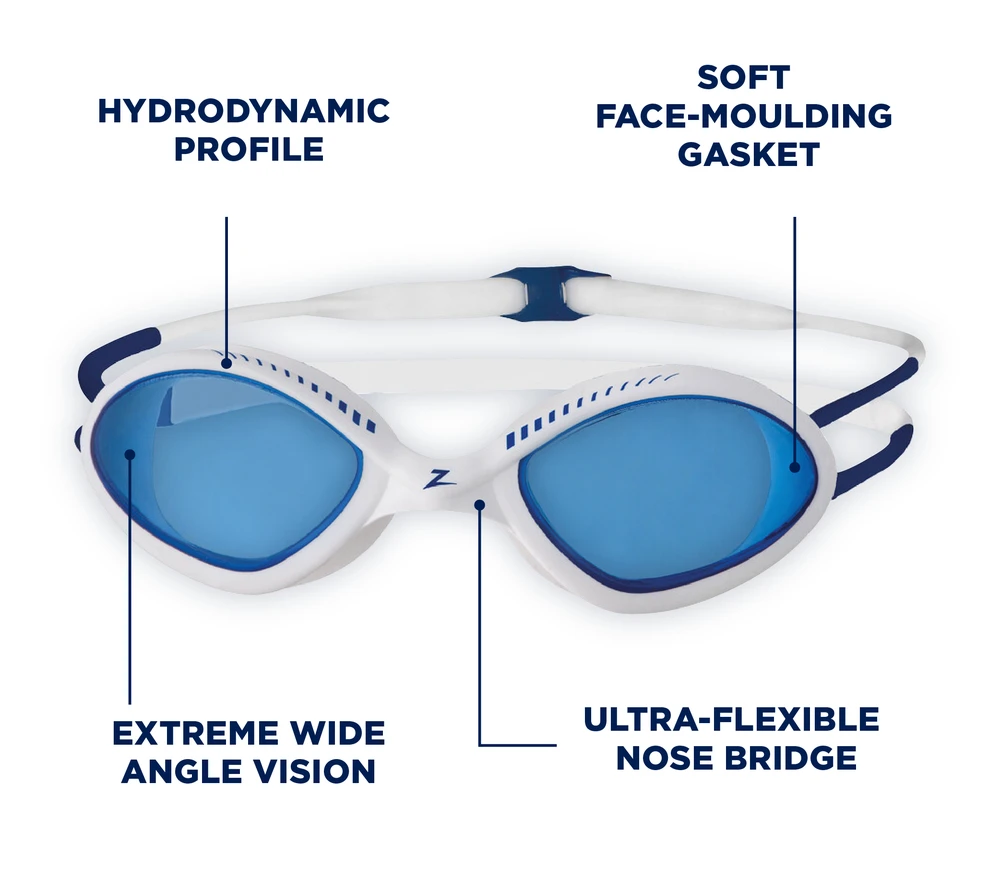 ZOGGS Tiger Schwimmbrille - White Blue / Tint Blue 4 ZOGGS Tiger Schwimmbrille - White Blue / Tint Blue – Bild 2