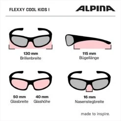 Alpina Flexxy Cool Kids I - Black Cyan Gloss -Helm Geschäft Alpina Flexxy Cool Kid 1 Kindersonnenbrill z abmessungen 1