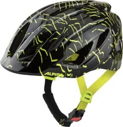 Alpina Pico Kinder Fahrradhelm - Black-neon-yellow-gloss (glänzend)