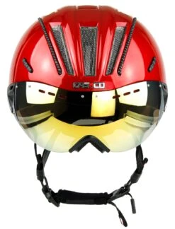 CASCO Roadster Plus Visier Fahrradhelm - Rot Glanz -Helm Geschäft CASCO ROADster Plus Glossy Red Visor Sunset front rgb 04 3628