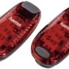 Hama Clip Lights Rücklicht 2er Set - Red -Helm Geschäft Hama Klemmlicht LED Ruecklicht Rucksack Fahrradhelm Kleidung rot 1