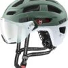 Uvex Finale Visor Vario Visier Fahrradhelm - Moss Green-cloud Matt -Helm Geschäft uvex finale visor v Fahrradhelm mit selbsttoenendem Visier moos green mat 1
