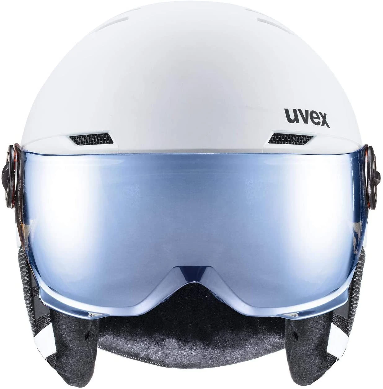 Uvex Rocket Jr. Visor Visier Kinder-Skihelm - White Black Mat 4 Uvex Rocket Jr. Visor Visier Kinder-Skihelm - White Black Mat – Bild 2