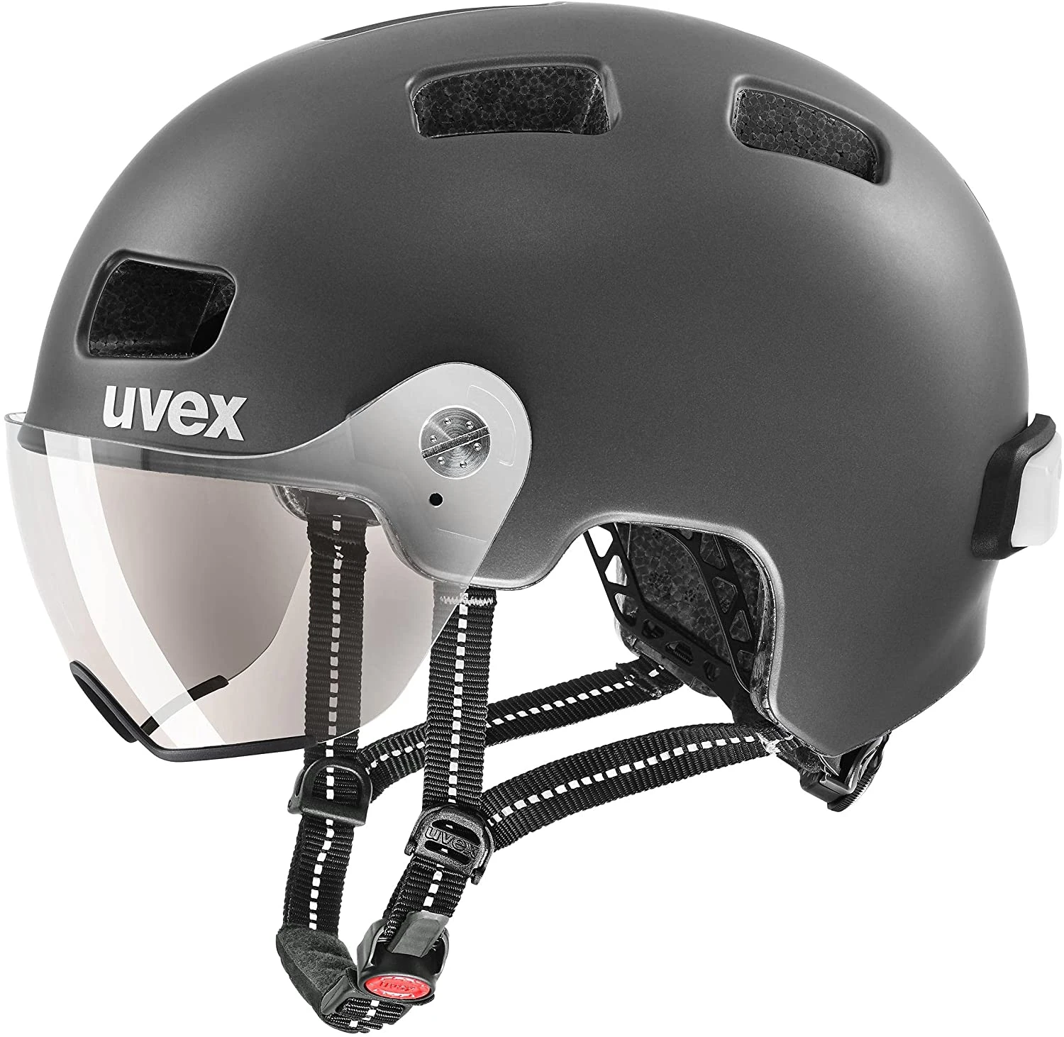 Uvex Rush Visor Visier Fahrradhelm - Dark Silver Mat 3 Uvex Rush Visor Visier Fahrradhelm - Dark Silver Mat