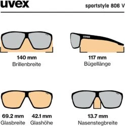 Uvex Sportstyle 806 V Vario Sportbrille - Black Mat -Helm Geschäft uvex sportstyle 806 V selbsttoenende Sportbrille Vollrahmen black mat 6