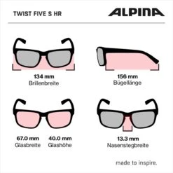 Alpina Twist Five S HR V Sportbrille - Moon-grey-matt -Helm Geschäft z Alpina Twist Five S HR V Sportbrille small zz Abmessungen